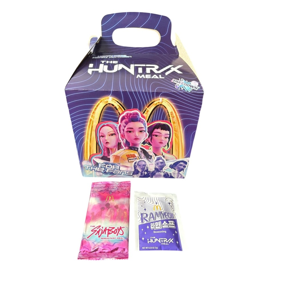 McDonalds KPop Demon Hunters Meal Box Stray Kids Huntrix Packets Set cards